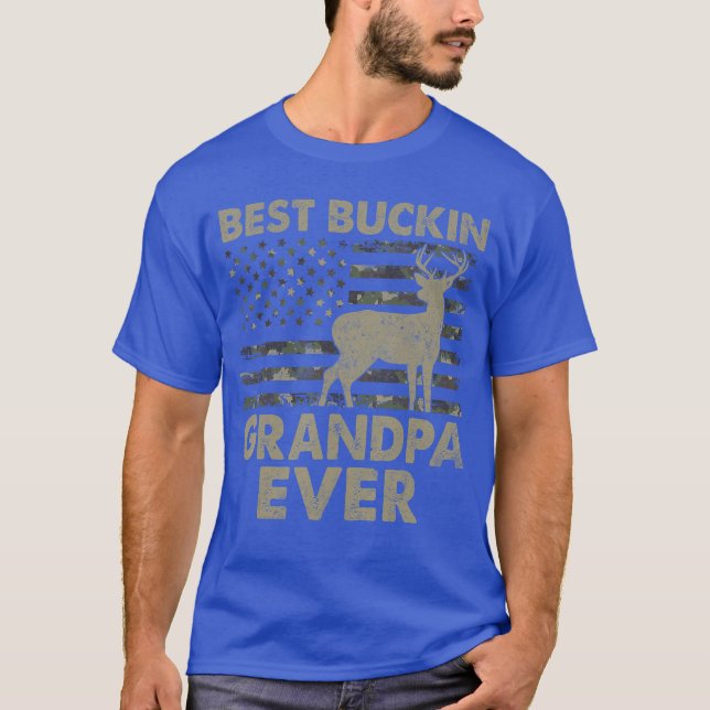 Camiseta USA Flag Best Bucking Grandpa Ever Hunting Grandpa (Anverso)