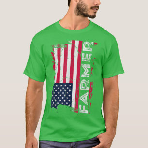 Camiseta USA Flag Farmer , American Farmers Patriotic