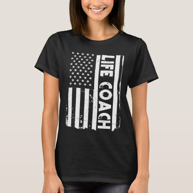 Camiseta USA Flag Life Coach Living Lifestyle America (Anverso)