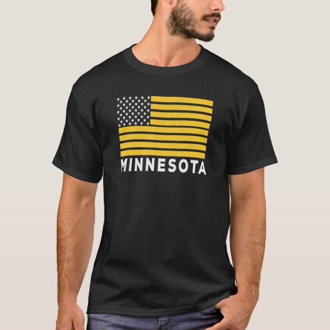 Camiseta USA Flag Minnesota Purple & Yellow Minnesota Ameri (Anverso)