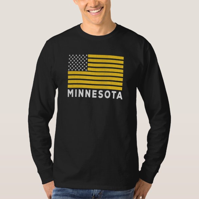Camiseta USA Flag Minnesota Purple & Yellow Minnesota Ameri (Anverso)