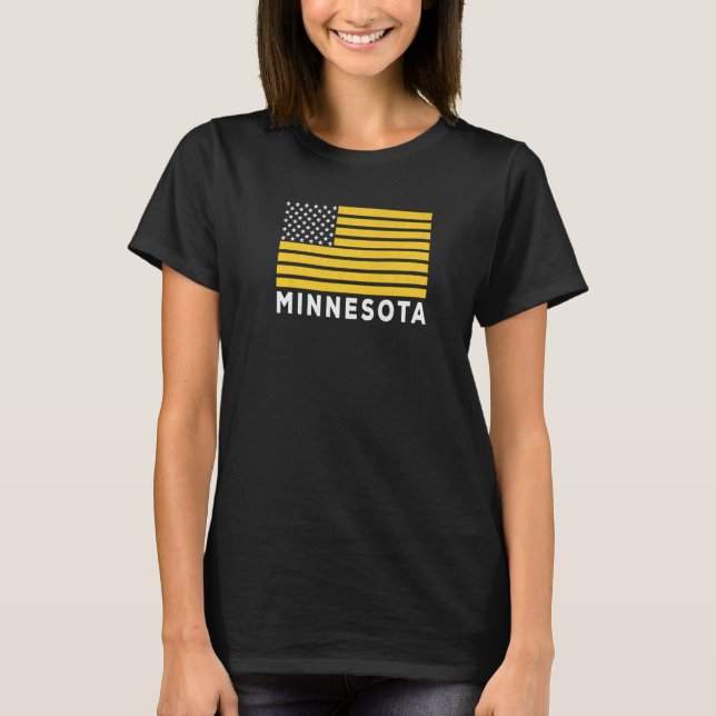 Camiseta USA Flag Minnesota Purple & Yellow Minnesota Ameri (Anverso)
