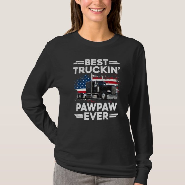 Camiseta USA Flag Semi Truck Driver  Best Truckin Pawpaw Ev (Anverso)