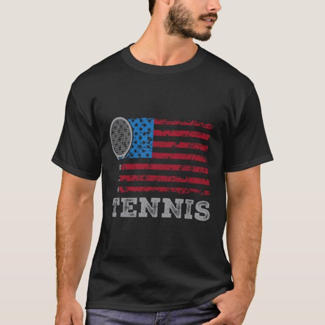 Camiseta Usa Flag Tennis Mens Womens Us Tennis Lover Team S (Anverso)