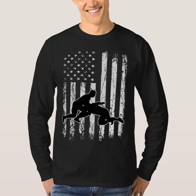 Camiseta Usa Flag Wrestling American Flag Wrestling Wrestle (Anverso)
