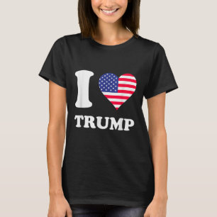 Camiseta Usa Flags Heart I Love Trump
