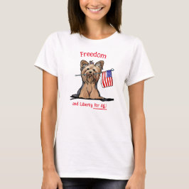 Camiseta USA Freedom Yorkie Terrier