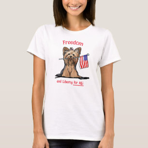 Camiseta USA Freedom Yorkie Terrier