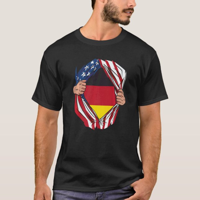 Camiseta USA Germany Flag German American Von Steuben Day   (Anverso)