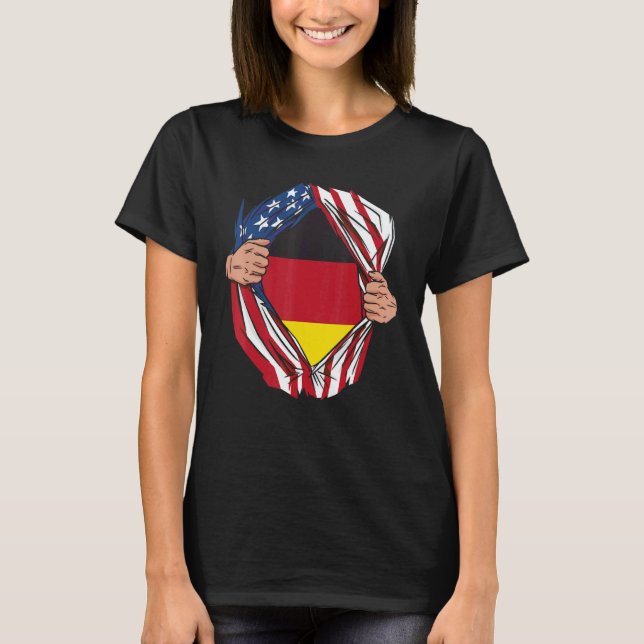 Camiseta USA Germany Flag German American Von Steuben Day 3 (Anverso)