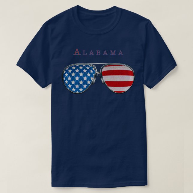 Camiseta USA GLASSES ALABAMA TShirt (Diseño del anverso)