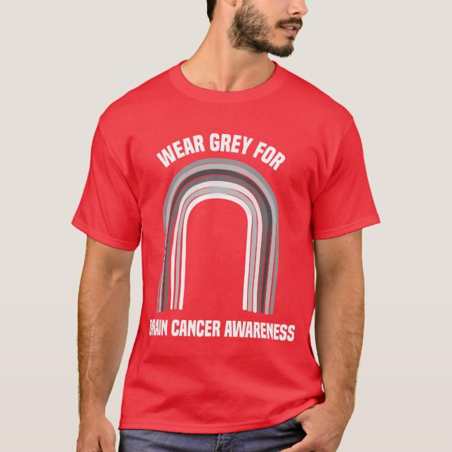 Camiseta Usa Gris para regalo de Conciencia del Cáncer Cere (Anverso)