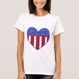 Camiseta USA Heart Flag Patriotic T-Shirt
