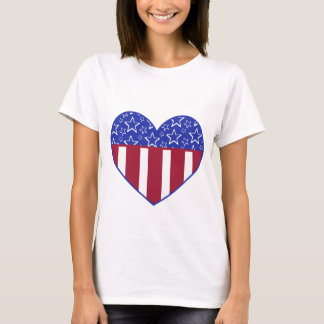 Camiseta USA Heart Flag Patriotic T-Shirt
