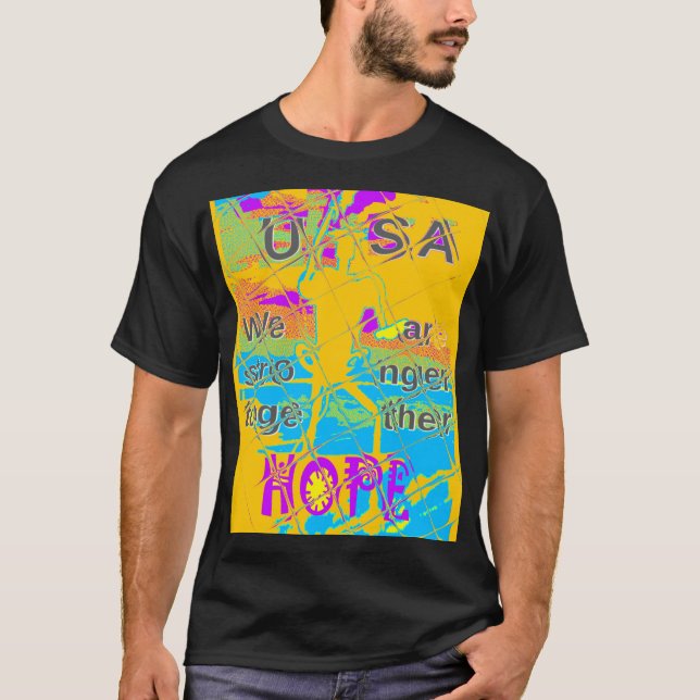 Camiseta USA Hillary Hope Stronger Juntos (Anverso)
