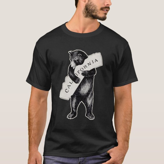 Camiseta Usa I Love California Art-Retro Cali Bear Hug (Anverso)