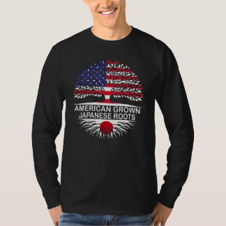 Camiseta USA & Japan Flags American Grown Japanese Roots