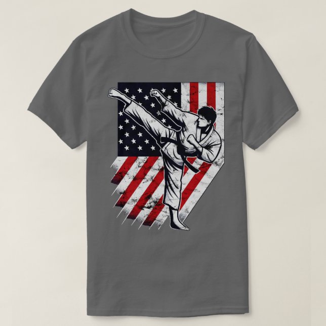Camiseta USA Karate Kick (Diseño del anverso)