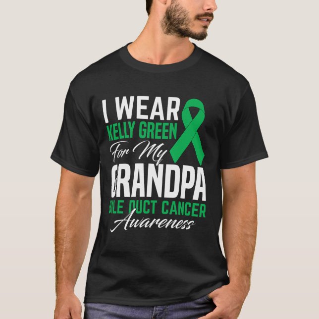 Camiseta Usa Kelly Green Para Mi Abuelo Bile Duct Cancer A (Anverso)
