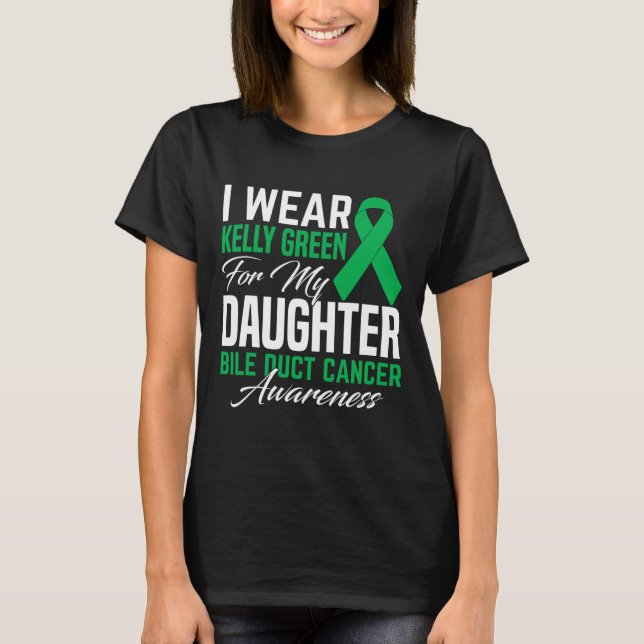 Camiseta Usa Kelly Green Para Mi Hija Bile Duct Cancer (Anverso)