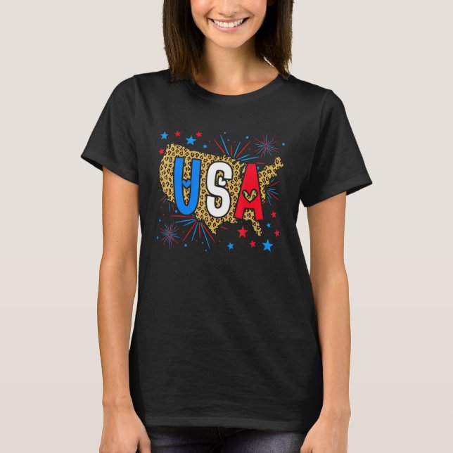 Camiseta Usa Leopard Map Perfect Women (Anverso)