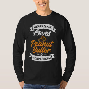 Camiseta Usa Mantequilla De Maní Negra Y Evita A La Gente