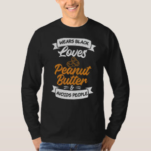 Camiseta Usa Mantequilla De Maní Negra Y Evita A La Gente