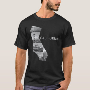 Camiseta USA Mapa del Estado de California Gris Ne