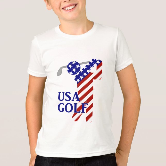 Camiseta USA Mens Golf - Male Golfer (Anverso)