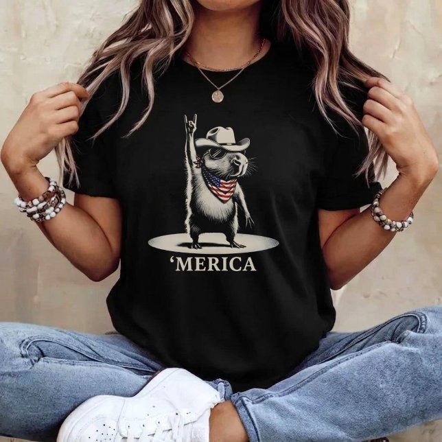 Camiseta USA 'Merica Capybara 4th of July Funny Patriotic (Subido por el creador)