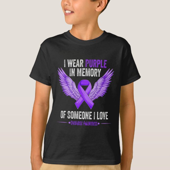 Camiseta Usa Morado En Memoria De Alguien A Quien Amo La So (Anverso)