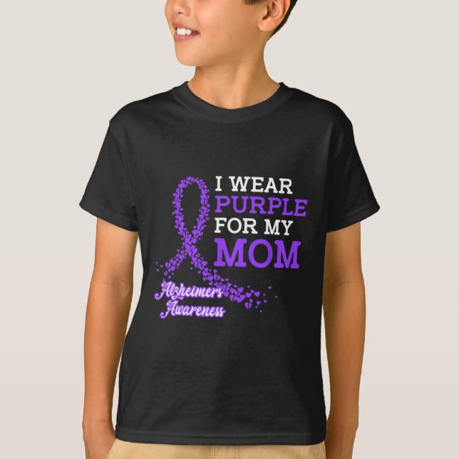 Camiseta Usa morado para la banda de conciencia de mi mamá  (Anverso)