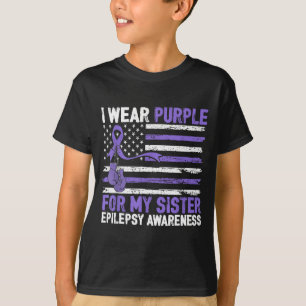 Camiseta Usa morado por la guerrera de la epilepsia de mi h