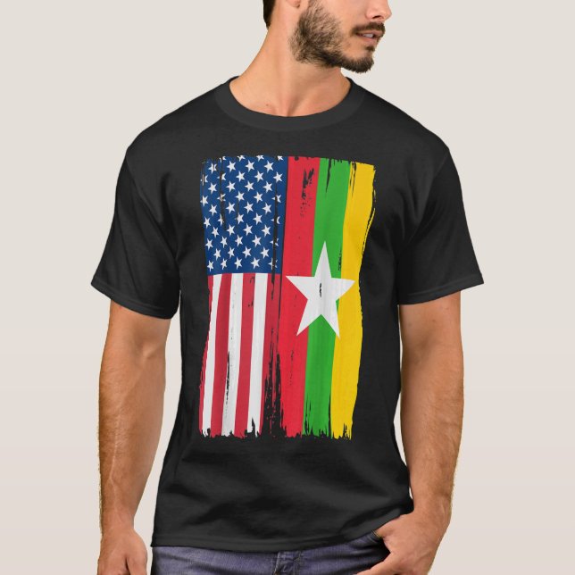Camiseta USA Myanmar Flag TShirt304 (Anverso)
