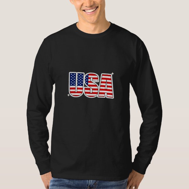 Camiseta USA Name Basic Long Sleev T-Shirt (Anverso)