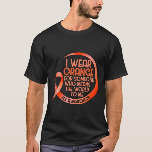 Camiseta Usa Naranja Para Alguien Señora Esclerosis Múltipl (Anverso)