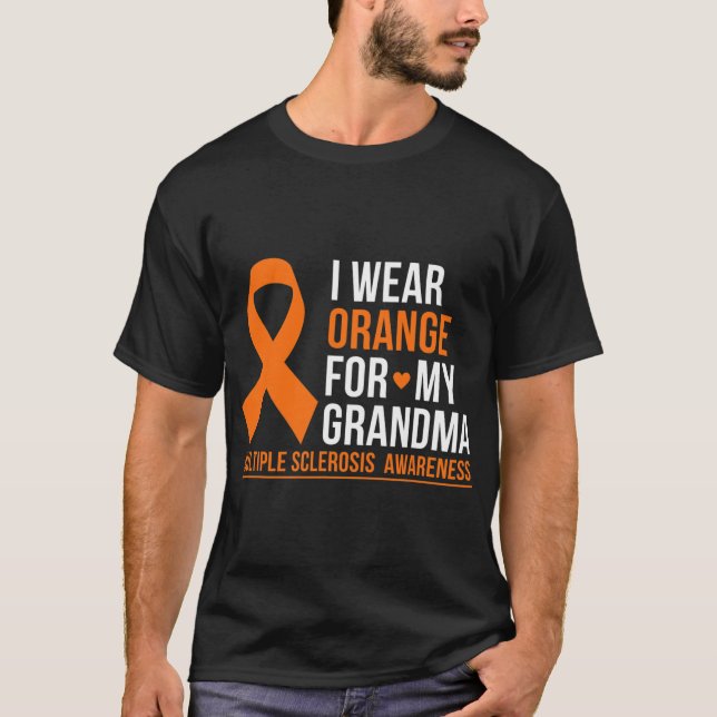 Camiseta Usa Naranja Para Mi Abuela Esclerosis Múltiple Ms  (Anverso)