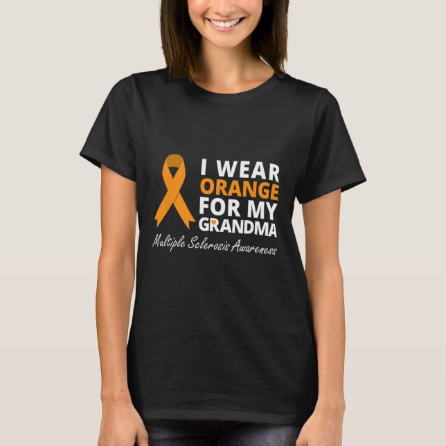 Camiseta Usa Naranja Para Mi Abuela Sra. Awareness Ribbon (Anverso)