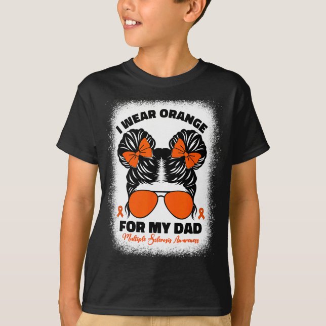 Camiseta Usa Naranja Para Mi Papá Señora Múltiples Niños De (Anverso)