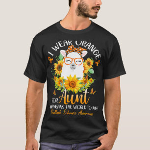Camiseta Usa Naranja Para Mi Tía Sra. Awareness Llama Sunfl