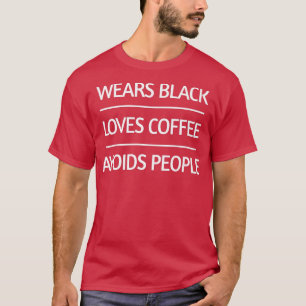 Camiseta Usa negro, bebe café, evita a la gente