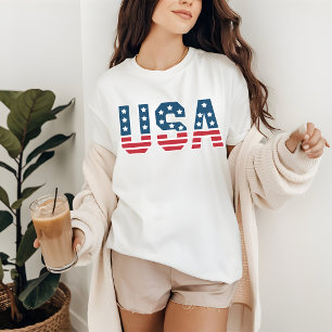 Camiseta USA para Ella y Él, 4 de Julio Patriótica