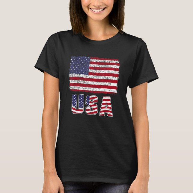 Camiseta USA Patriotic American Flag For Men Women Kids Boy (Anverso)