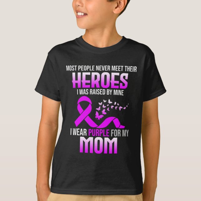 Camiseta Usa Púrpura Para Mamá Conciencia Pancreática Sobre (Anverso)
