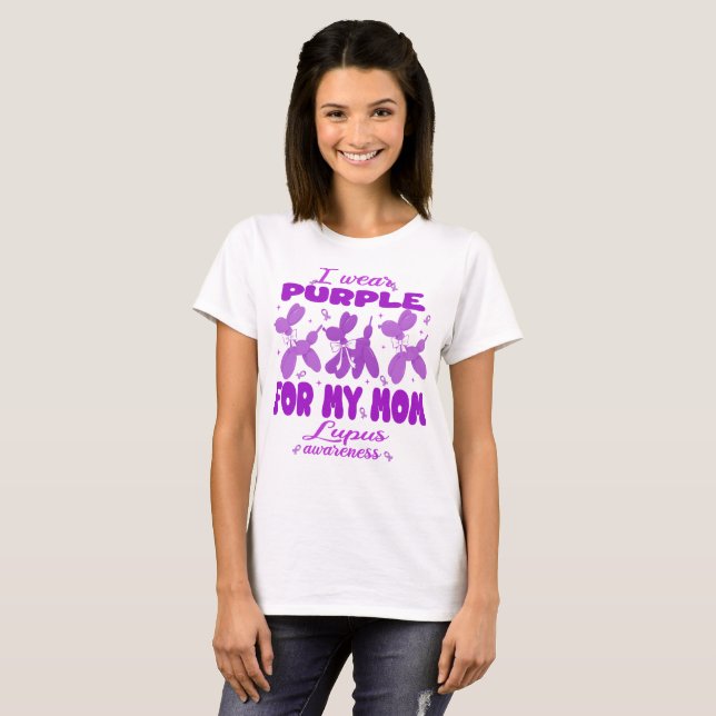 Camiseta Usa Púrpura Para Mamá Corto Globo Perro Lupus (Anverso completo)