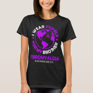 Camiseta Usa Púrpura Para Mi Hermano Fibromialgia Concienci