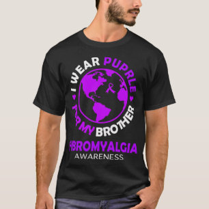 Camiseta Usa Púrpura Para Mi Hermano Fibromialgia Concienci