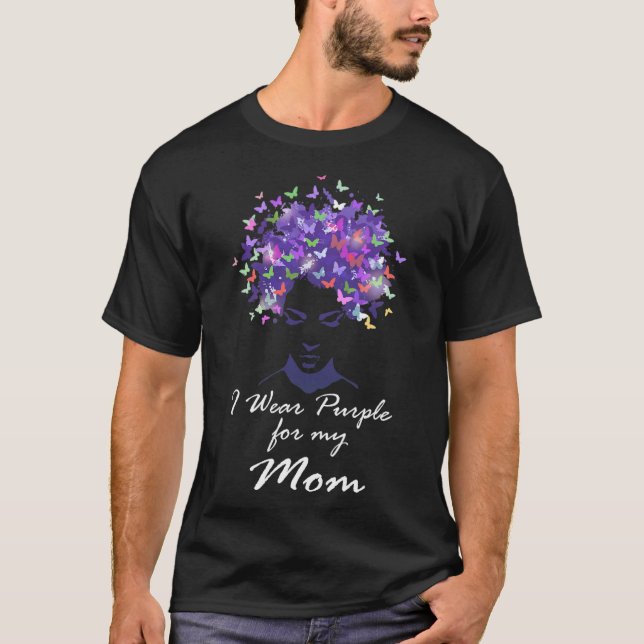 Camiseta Usa Púrpura Para Mi Mamá Apoyo Familiar Alzheimerh (Anverso)