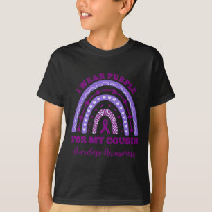 Camiseta Usa Púrpura Para Mi Primo Concientización Sobre La