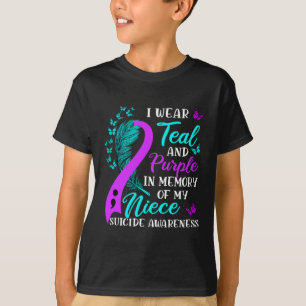 Camiseta Usa Púrpura Verde azulado En Memoria De Mi Niña Su